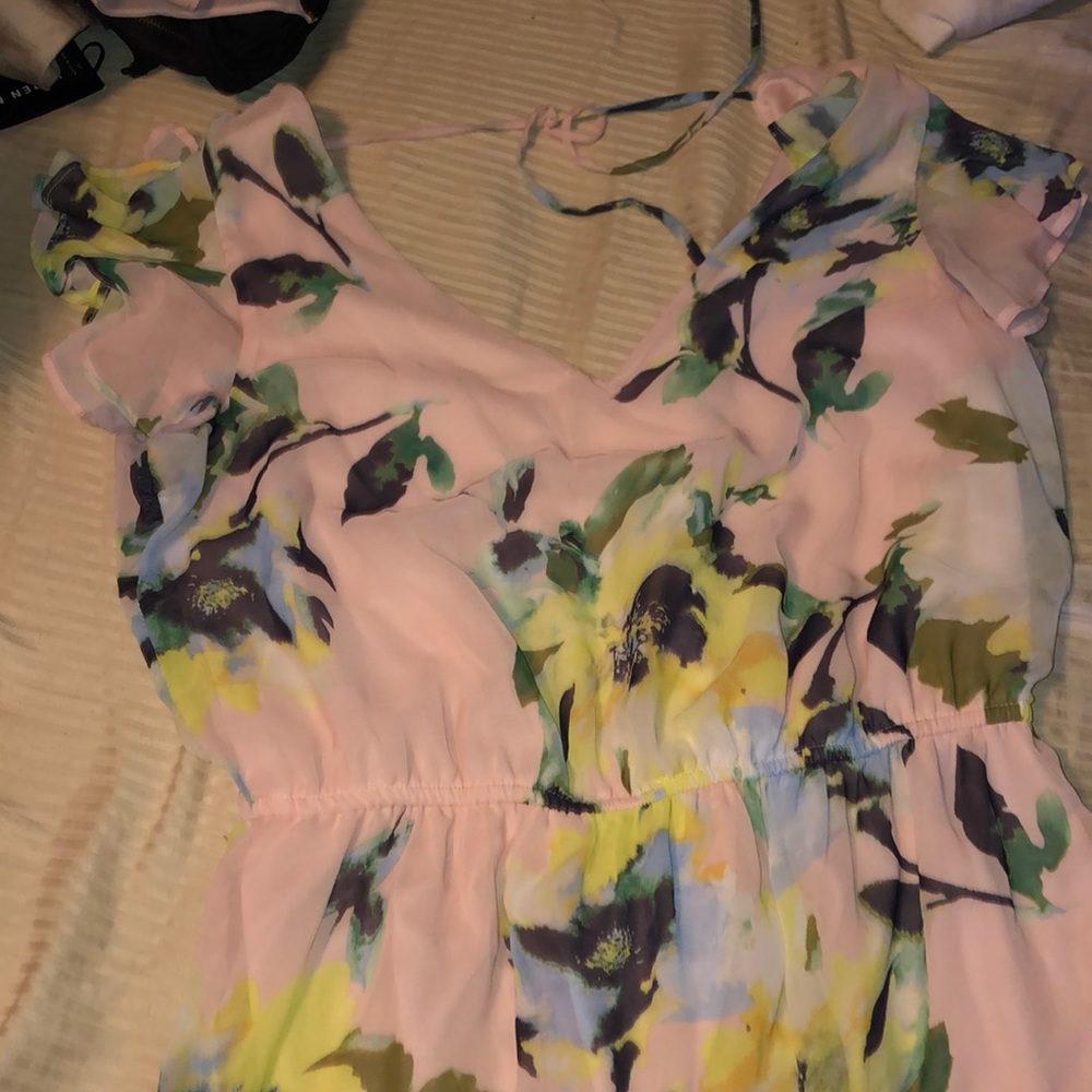 Pink floral dress